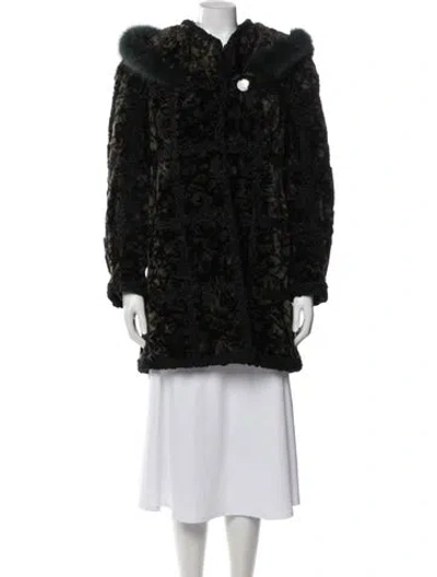 Pre-owned Fur Mink  Coat In Black