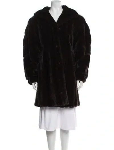 Pre-owned Fur Mink  Coat In Black