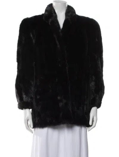 Pre-owned Fur Mink  Coat In Black