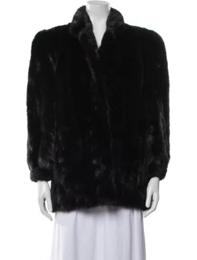 Pre-owned Fur Mink  Coat In Black