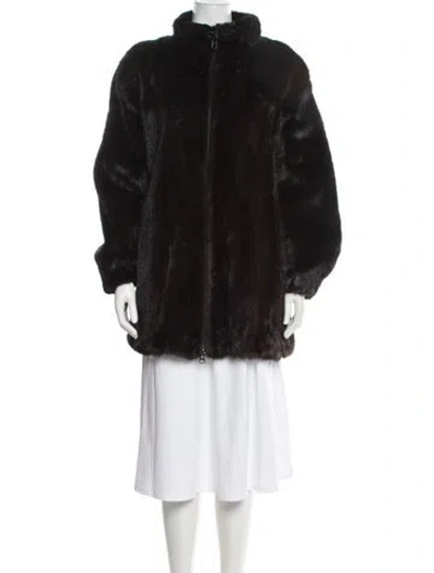 Pre-owned Fur Mink  Coat In Black