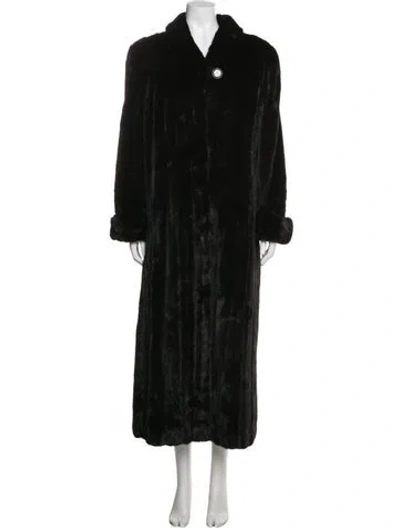 Pre-owned Fur Mink  Coat In Black