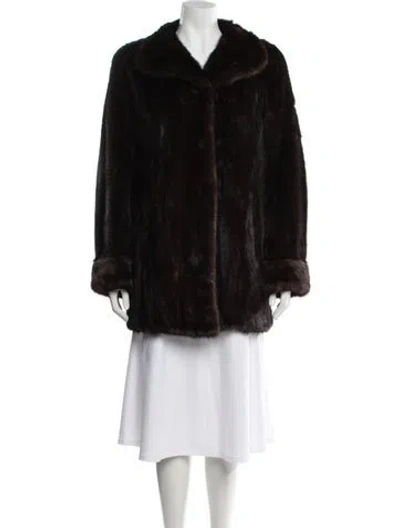 Pre-owned Fur Mink  Coat In Black