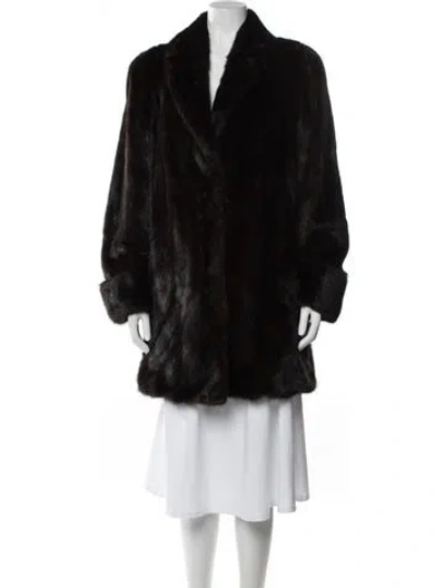 Pre-owned Fur Mink  Coat In Black