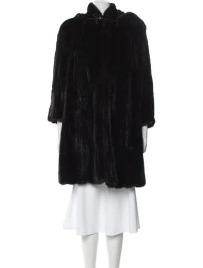 Pre-owned Fur Mink  Coat In Black