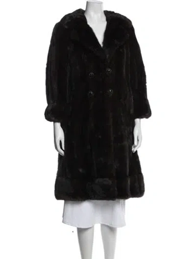 Pre-owned Fur Mink  Coat In Black