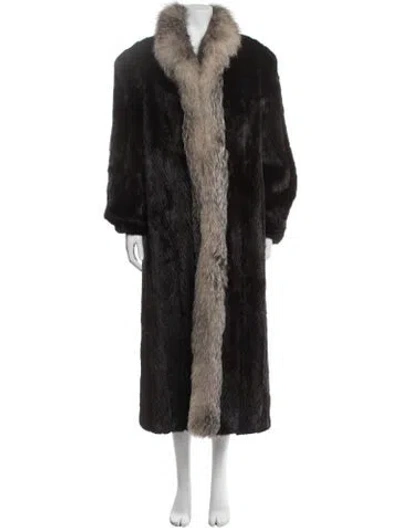 Pre-owned Fur Mink  Coat In Black