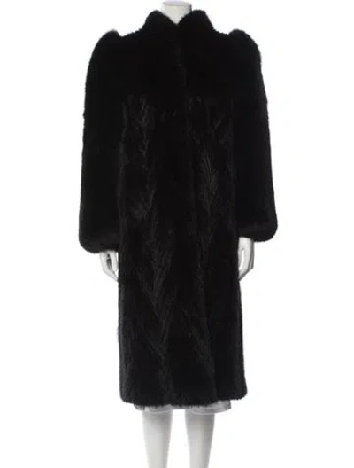 Pre-owned Fur Mink  Coat In Black
