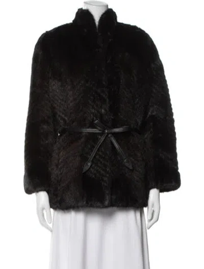 Pre-owned Fur Mink  Coat In Black