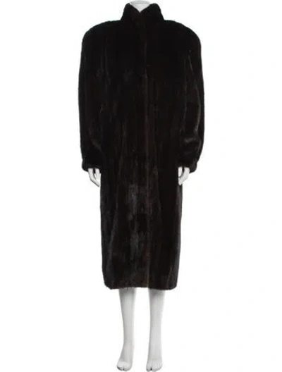 Pre-owned Fur Mink  Coat In Black