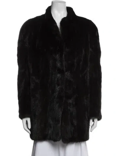 Pre-owned Fur Mink  Coat In Black