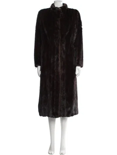 Pre-owned Fur Mink  Coat In Black