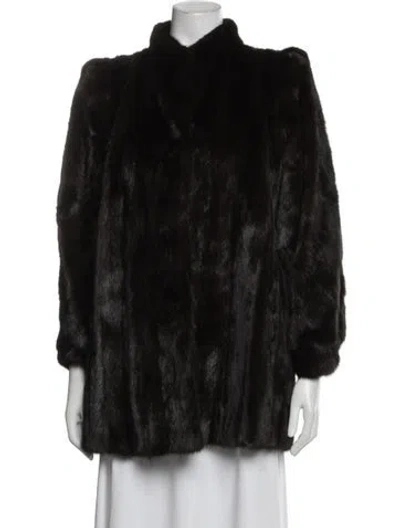 Pre-owned Fur Mink  Coat In Black