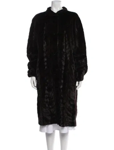 Pre-owned Fur Mink  Coat In Black