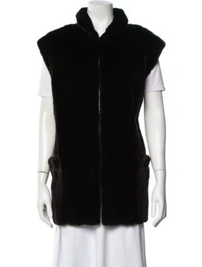 Pre-owned Fur Mink  Coat In Black