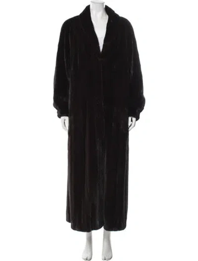 Pre-owned Fur Mink  Coat In Black