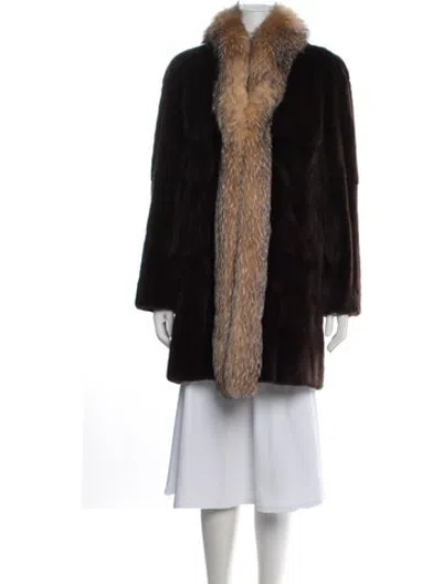 Pre-owned Fur Mink  Coat In Black