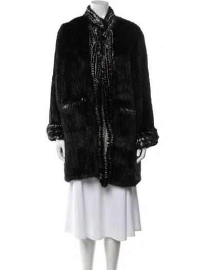 Pre-owned Fur Mink  Coat In Blue