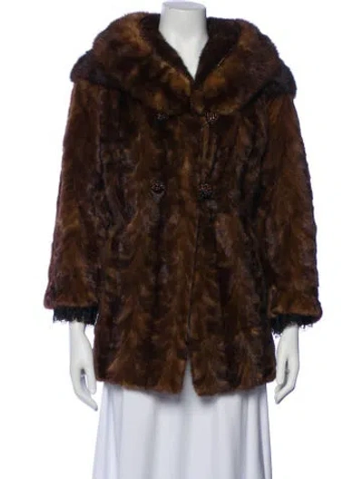 Pre-owned Fur Mink  Coat In Brown