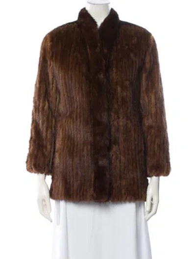 Pre-owned Fur Mink  Coat In Brown