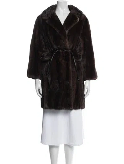 Pre-owned Fur Mink  Coat In Brown
