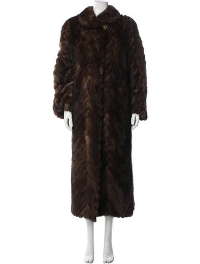 Pre-owned Fur Mink  Coat In Brown