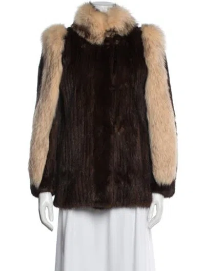 Pre-owned Fur Mink  Coat In Brown