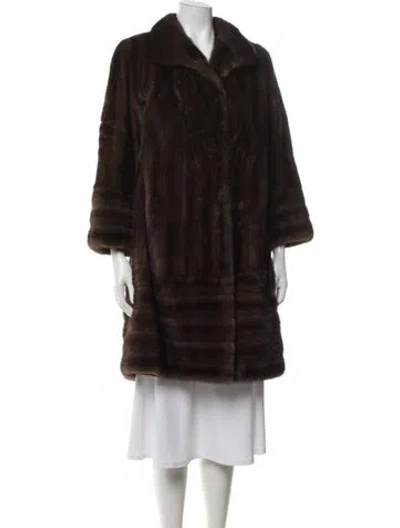 Pre-owned Fur Mink  Coat In Brown
