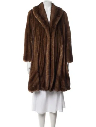 Pre-owned Fur Mink  Coat In Brown