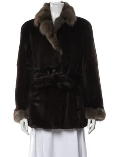 Pre-owned Fur Mink  Coat In Brown