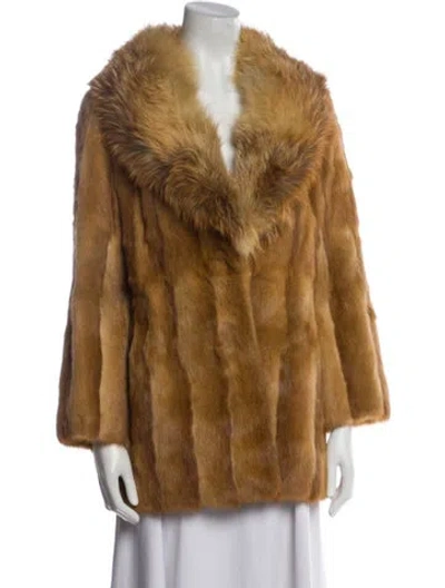 Pre-owned Fur Mink  Coat In Neutral