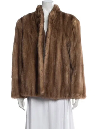 Pre-owned Fur Mink  Coat In Neutrals