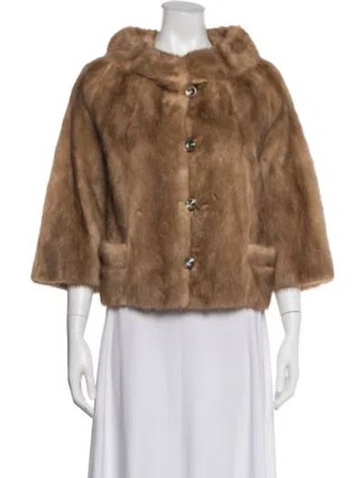 Pre-owned Fur Mink  Coat In Neutrals