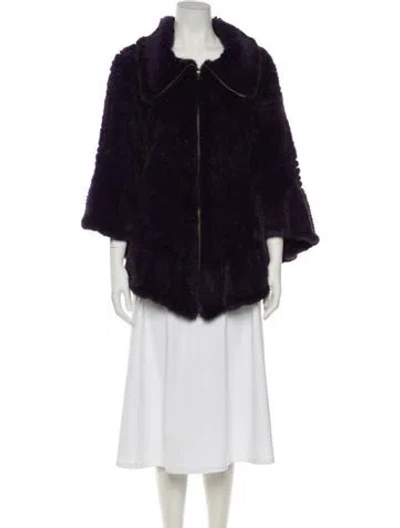 Pre-owned Fur Mink  Coat In Purple