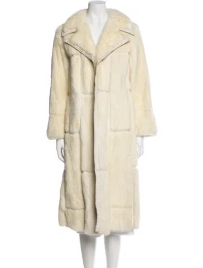 Pre-owned Fur Mink  Coat In White