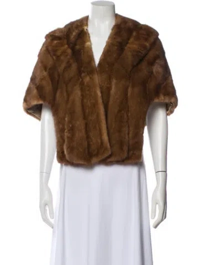 Pre-owned Fur Mink  Faux  Jacket In Brown