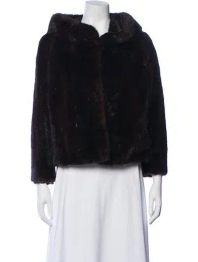 Pre-owned Fur Mink  Faux  Jacket In Brown