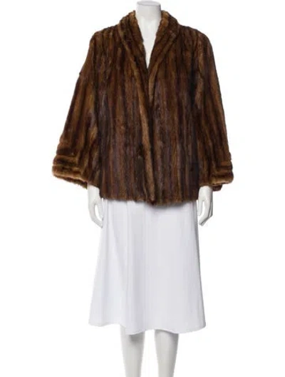 Pre-owned Fur Mink  Faux  Jacket In Brown