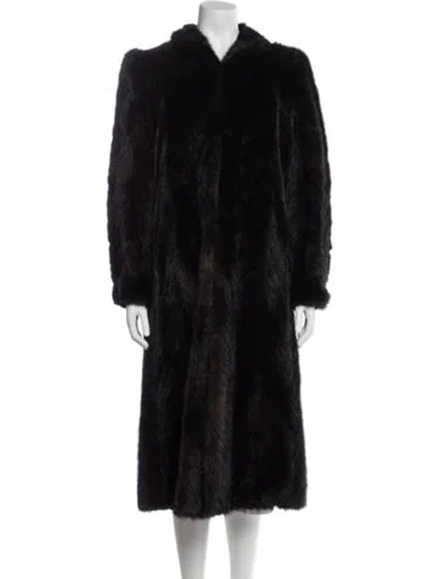 Pre-owned Fur Mink   Coat In Black
