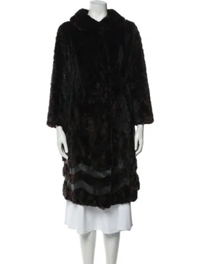 Pre-owned Fur Mink   Coat In Black