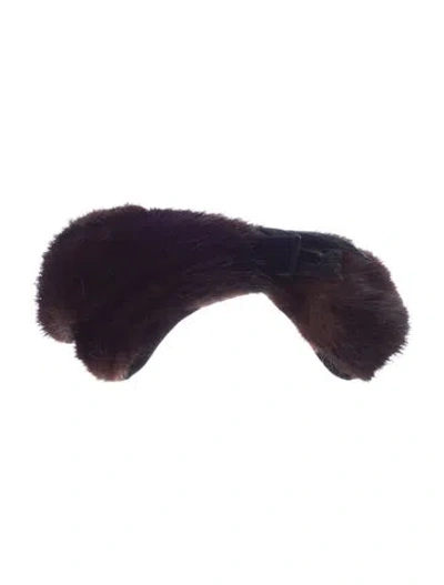 Pre-owned Fur Mink  Headband In Brown