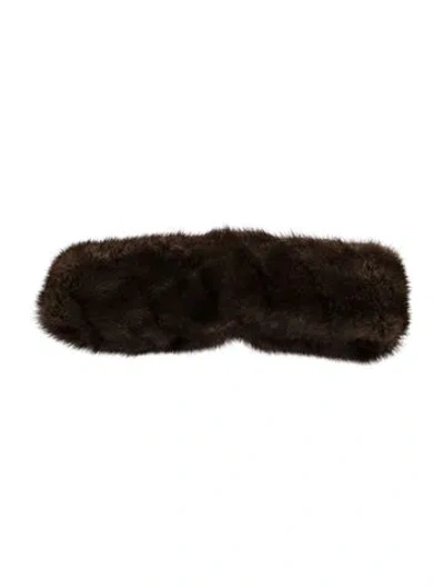 Pre-owned Fur Mink  Headband In Brown