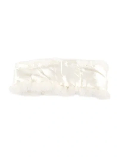 Pre-owned Fur Mink  Headband In White