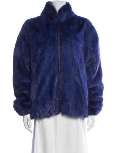 Pre-owned Fur Mink  Jacket In Blue