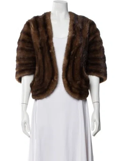 Pre-owned Fur Mink  Jacket In Brown