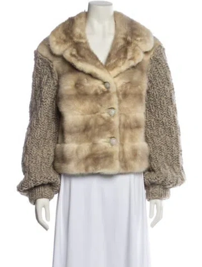 Pre-owned Fur Mink  Jacket In Neutral