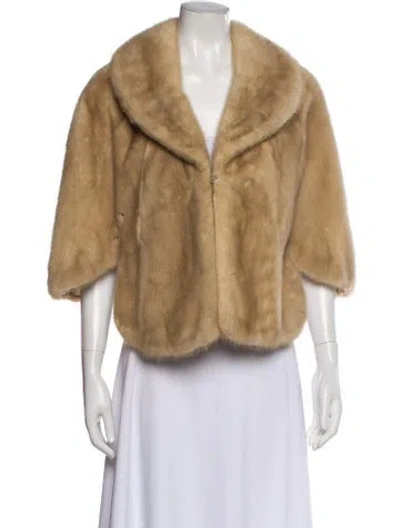 Pre-owned Fur Mink  Jacket In Neutral