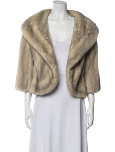 Pre-owned Fur Mink  Jacket In Neutral