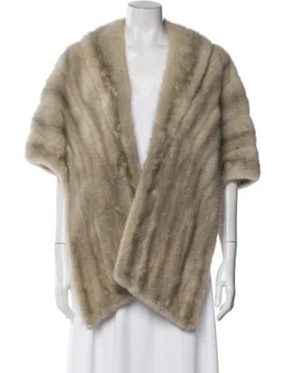 Pre-owned Fur Mink  Jacket In Neutral