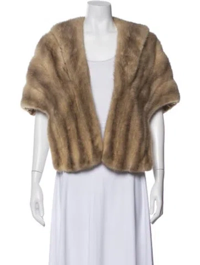 Pre-owned Fur Mink  Jacket In Neutral